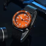 Diver Automatic Watch - Orange Dial & Black Bezel - Image 6