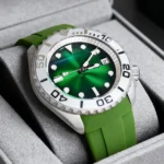 Men's Green Sunburst Dial Watch - Image 5