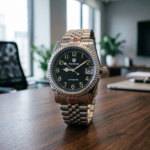 Men's Automatic Watch with Black Dial & Jubilee Bracelet - Image 11