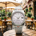 Men's Automatic Watch with Mother-of-Pearl Dial & Fluted Bezel(2 Colors Available) - Image 8