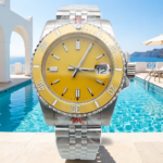 Men's Automatic Dive Watch with Yellow Dial & Unidirectional Bezel - Image 13