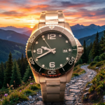 Men's Automatic Diver Watch with Green Dial & Stainless Steel Strap - Image 10