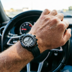 Black Ceramic Chronograph Watch with Tachymeter Bezel & White Dial - Image 2