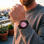 Men's Automatic Watch- Pink Dial Dive Watch with Mesh Strap - Image 2