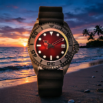 Men's Diver Watch with Red Gradient Dial and Date Function(Three Colors Available) - Image 8