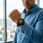 Men's Black Automatic Watch with Leather Strap（2 Options） - Image 3