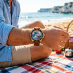 Artistic Diver Watch - "Great Wave" Dial with Bronze Case - Image 2