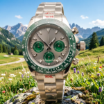 Men's Automatic Chronograph Watch - Green Bezel & Dial - Image 13