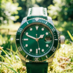 Men's Green Dial Diver-Style Automatic Watch with Rubber Strap(Three Colors Available) - Image 11
