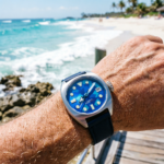Men's Automatic Diver Watch with Blue Geometric Dial - Image 2