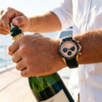 Men's Chronograph Watch – Rose Gold Case with Black Rubber Strap - Image 7