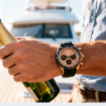 Men's Chronograph Watch – Rose Gold Case with Black Rubber Strap - Image 2