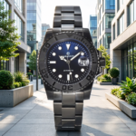Midnight Blue Automatic Diver – Black Steel Sport Watch - Image 6