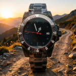 Men's Diver Watch with Rotating Bezel - Black Dial & Stainless Steel Strap - Image 12