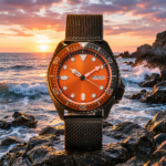 Diver Automatic Watch - Orange Dial & Black Bezel - Image 8