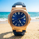 Luxury Automatic Watch with Blue Dial and Rose Gold Case - Image 7