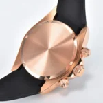 Men's Chronograph Watch – Rose Gold Case with Black Rubber Strap - Image 6