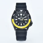 Men's Automatic Dive Watch - Black Dial with Yellow Accents