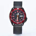 Men's Automatic Dive Watch - Black Dial with Red Accents