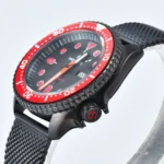 Men's Automatic Dive Watch - Black Dial with Red Accents - Image 4
