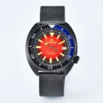 Men's Automatic Diving Watch with Gradient Dial and Mesh Strap