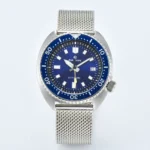 Men's Automatic Watch - Blue Dial with Date Display & Mesh Bracelet