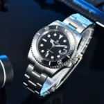 Men's Black Dial Automatic Diver Watch - Image 7