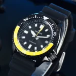 Men's Automatic Dive Watch - Black Dial with Yellow Accents - Image 3