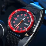 Men's Automatic Dive Watch - Black Dial with Red Accents - Image 3