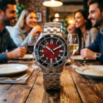 Red "Snake Skin" Dial & Black Ceramic Bezel Watch - Image 7