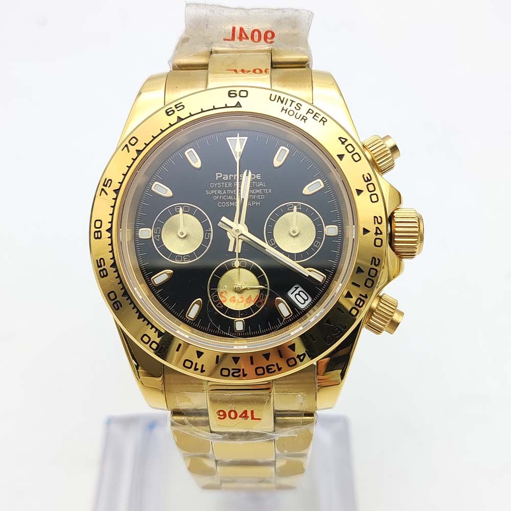 a1 Men's VK63 Gold Quartz Watch - Image 1