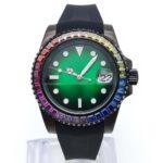 Rainbow Gem Bezel Diver Watch