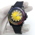 Black Gold Automatic Watch – Rainbow Bezel & Gradient Dial - Image 5