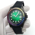 Rainbow Gem Bezel Diver Watch - Image 5