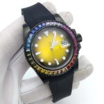 Black Gold Automatic Watch – Rainbow Bezel & Gradient Dial - Image 4