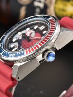 Diver's Style Art Watch – Ocean Wave & Sun Dial - Image 3