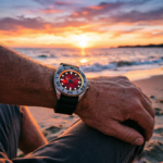 Men's Diver Watch with Red Gradient Dial and Date Function(Three Colors Available) - Image 2