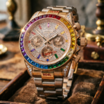 Rainbow Gemstone Chronograph Watch - Image 12