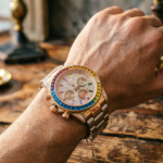 Rainbow Gemstone Chronograph Watch - Image 11
