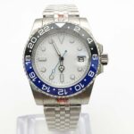 Men's Automatic Watch – Silver "Pepsi" Style