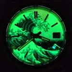 Men's Automatic Watch with "Great Wave" Art Dial & Blue Bezel - Image 12