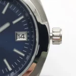 Men's Stainless Steel Automatic Watch with Blue Dial - Image 4