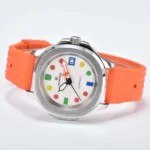 Men's Automatic Watch - Colorful Geometric Dial, Orange Silicone Strap - Image 7