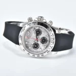 Men's Chronograph Watch with Meteorite Dial and Rubber Strap - Image 6