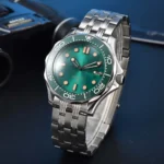 Men's Green Dial Automatic Dive Watch with Stainless Steel Bracelet - Image 6