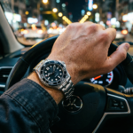 Men's Black Wave Dial Automatic Dive Watch - Image 2