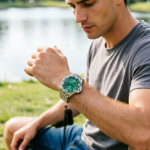 Men's Green Dial Automatic Dive Watch with Stainless Steel Bracelet - Image 2