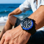 Men's Black Case And Blue Bezel Automatic Watch - Image 2