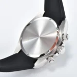 Men's Chronograph Watch with Meteorite Dial and Rubber Strap - Image 5