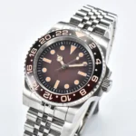 Men's Automatic GMT Watch - Root Beer Dial, Two-Tone Bezel, Jubilee Bracelet - Image 4
